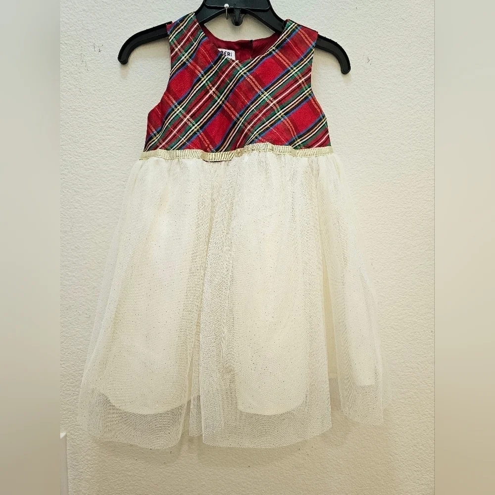 Red Holiday Dress with White Fur Collar Baby Girl 12 Months.
